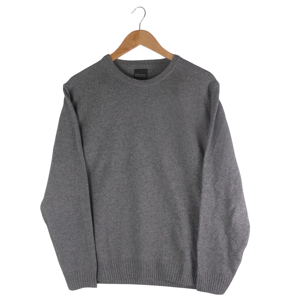 Paolo Mondo Mens XL Gray Merino Wool Cashmere Blend Crewneck‎ Sweater Italy